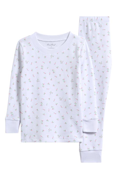 Kids' Rosebud Print Fitted Pima Cotton Two-Piece Pajamas (Toddler)