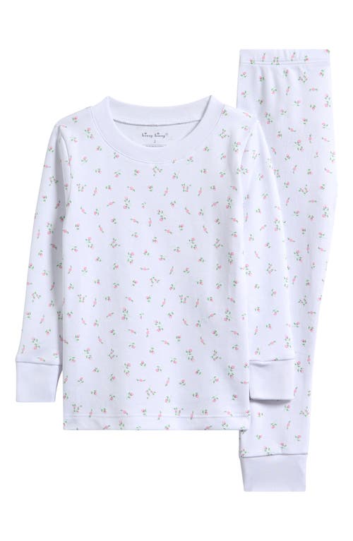 Kissy Kissy Babies'  Kids' Rosebud Print Fitted Pima Cotton Two-piece Pajamas In White