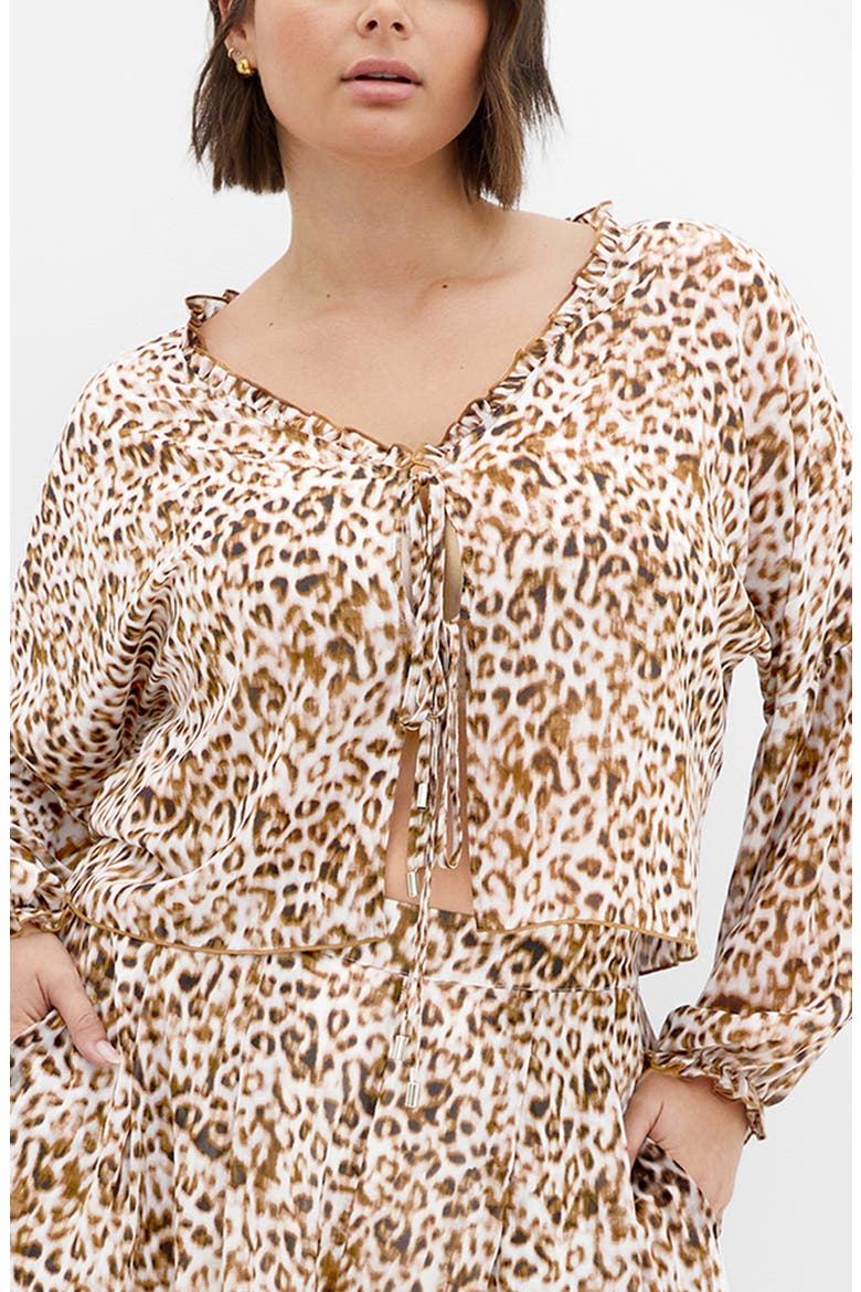 Corina Tie Front Top, Main, color, LIGHT LEOPARD