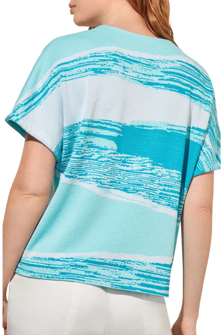 Short Sleeve Knit Top, Alternate, color, OCEANFRONT/ BERMUDA/ WHITE