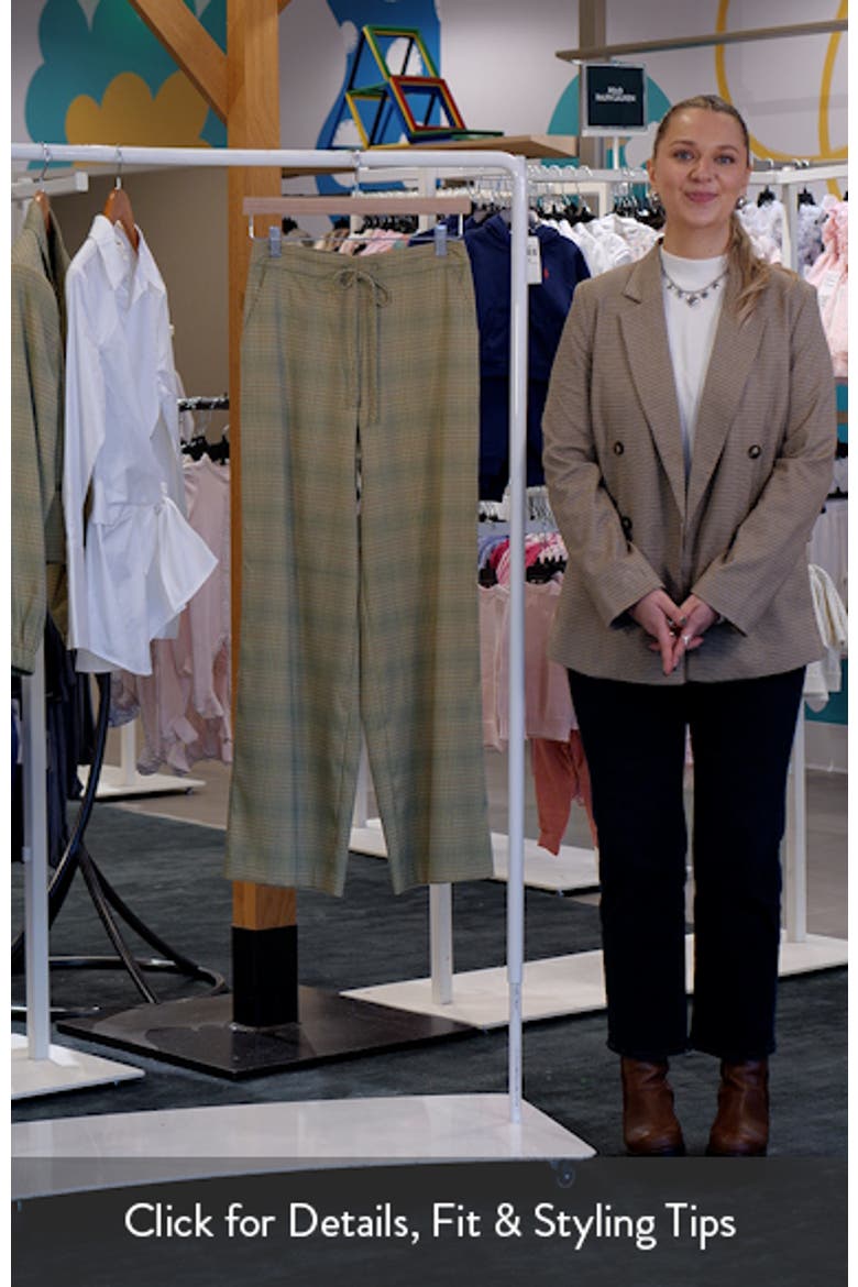 Ihjoli Plaid Drawstring Straight Leg Pants video