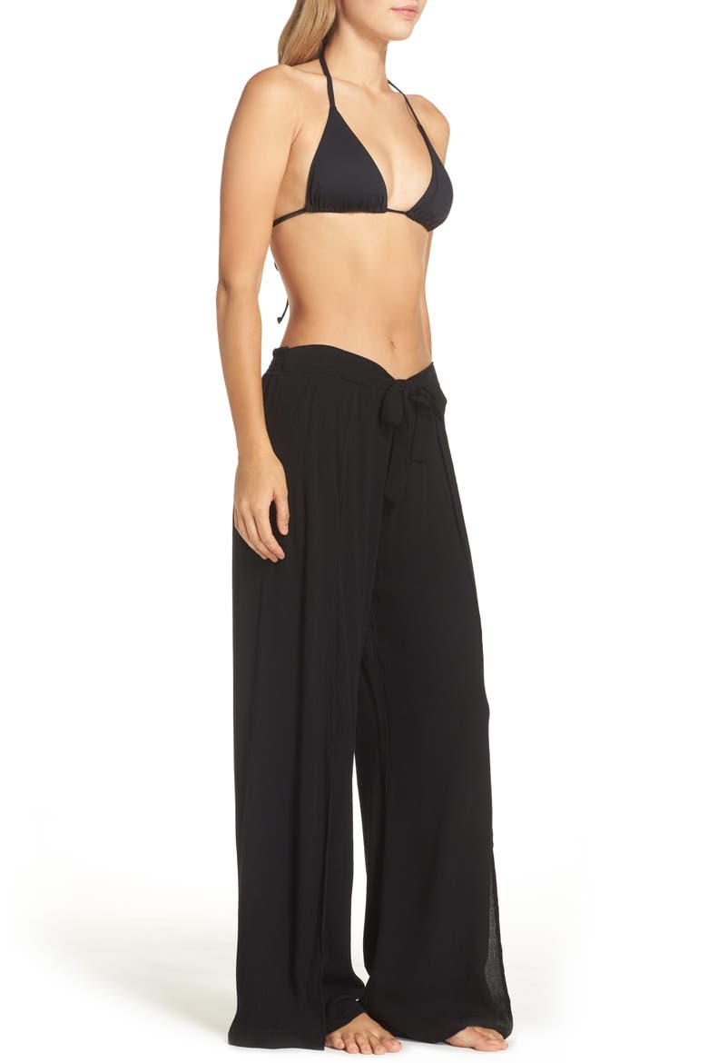Modern Muse Cover-Up Flyaway Pants, Alternate, color, BLACK