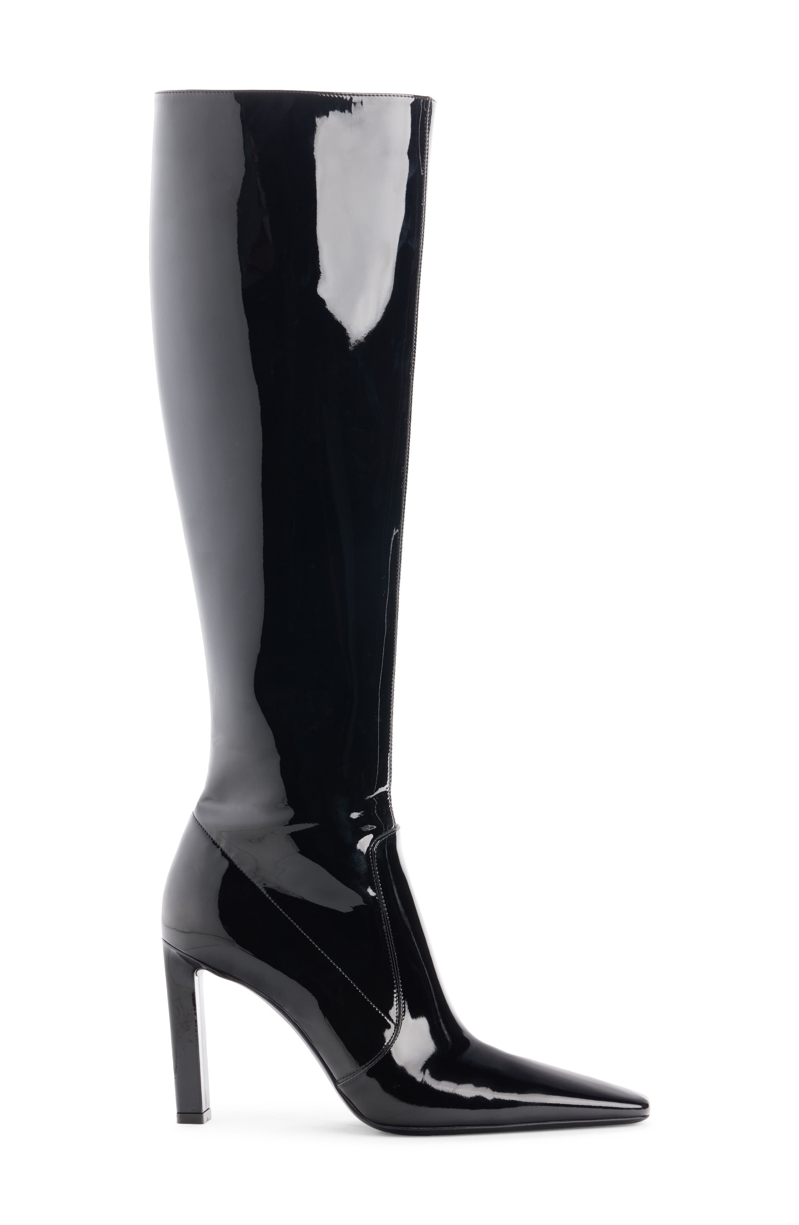 Francoise Leather Knee High Boot, Alternate, color, NOIR