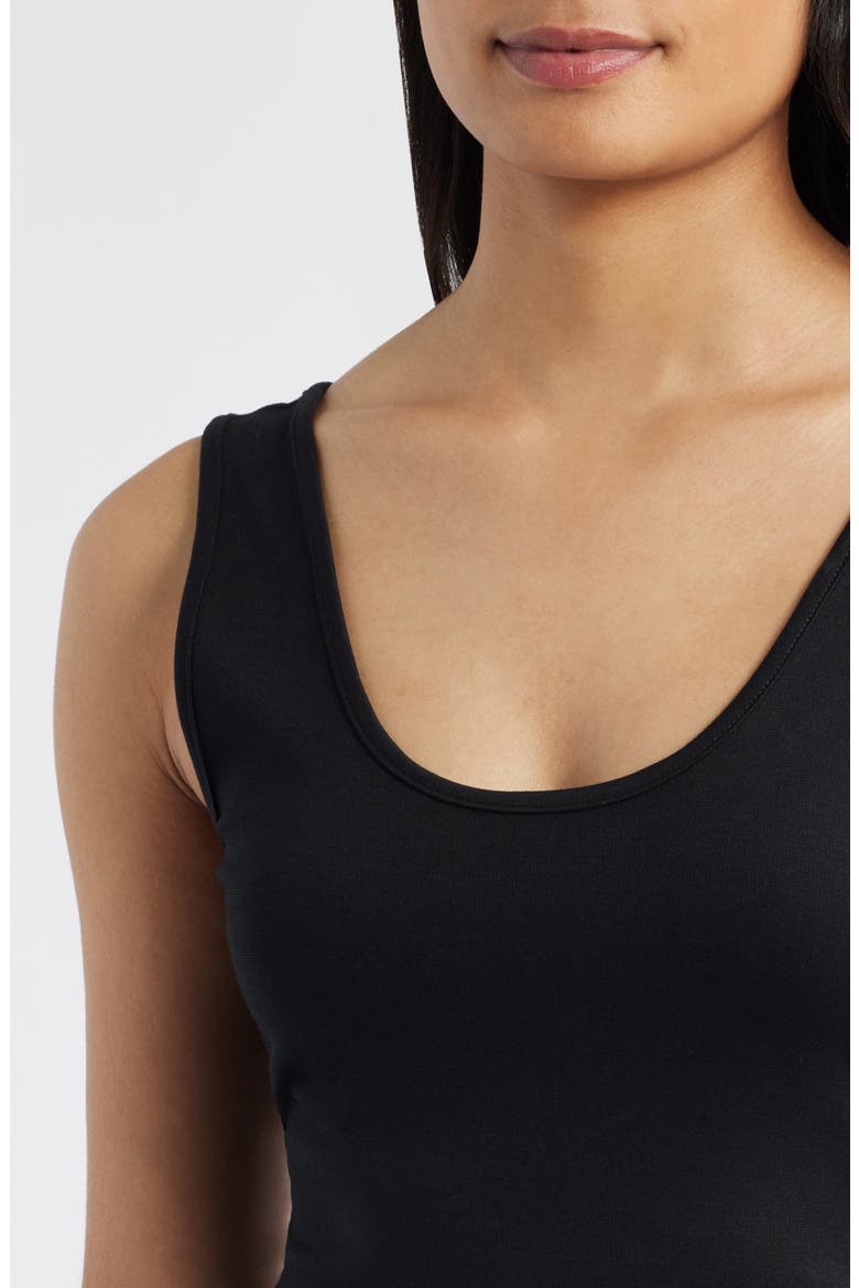 Sleeveless Scoop Neck Midi Dress, Alternate, color, BLACK/ WHITE
