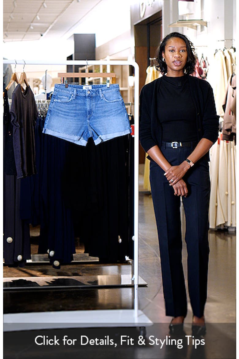 Dylan Cuffed Raw Hem Mid Rise Denim Shorts video