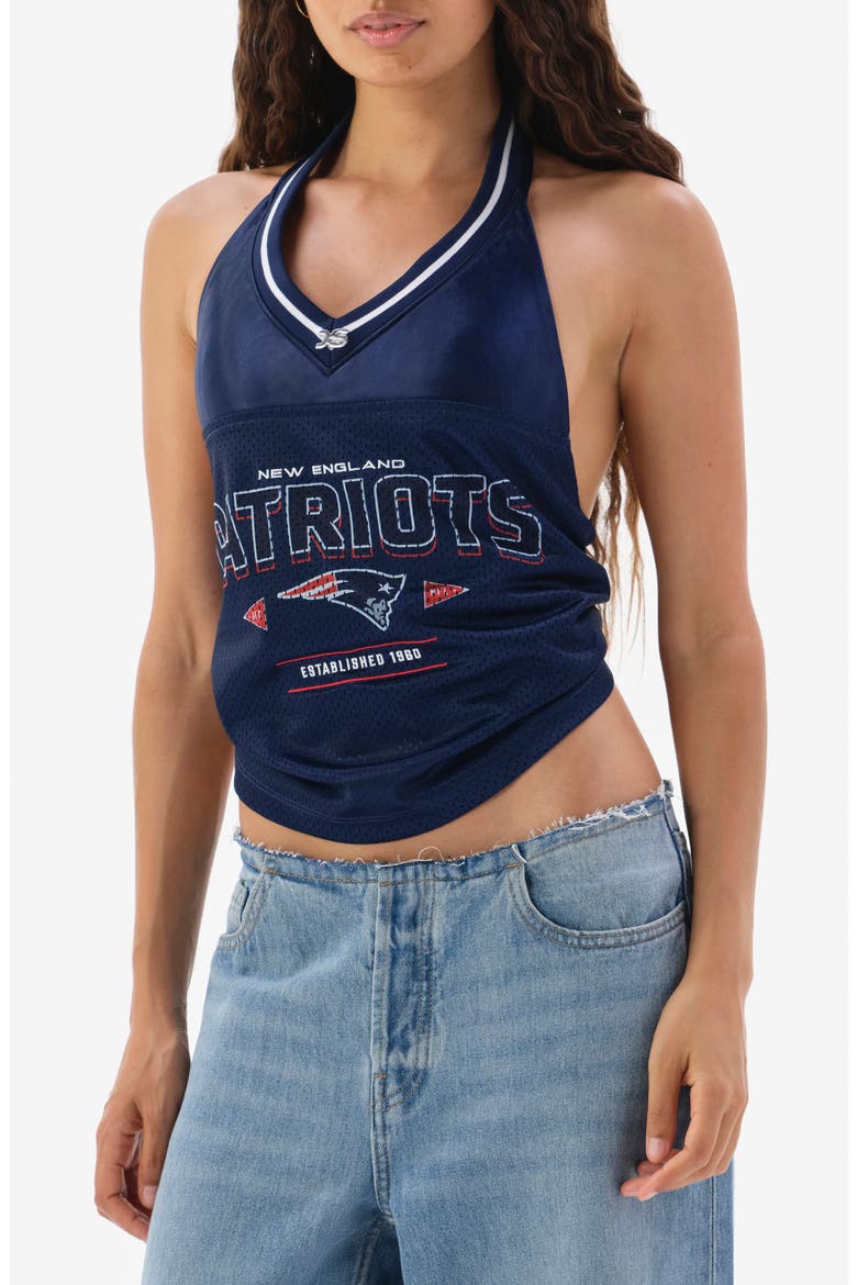 Jersey Halter Top, Main, color, NAVY