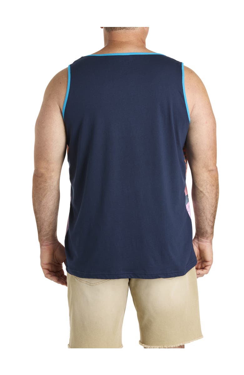 True Nation by DXL Big & Tall Multi Leaf Print Sleeveless T-Shirt, Alternate, color, Ocean