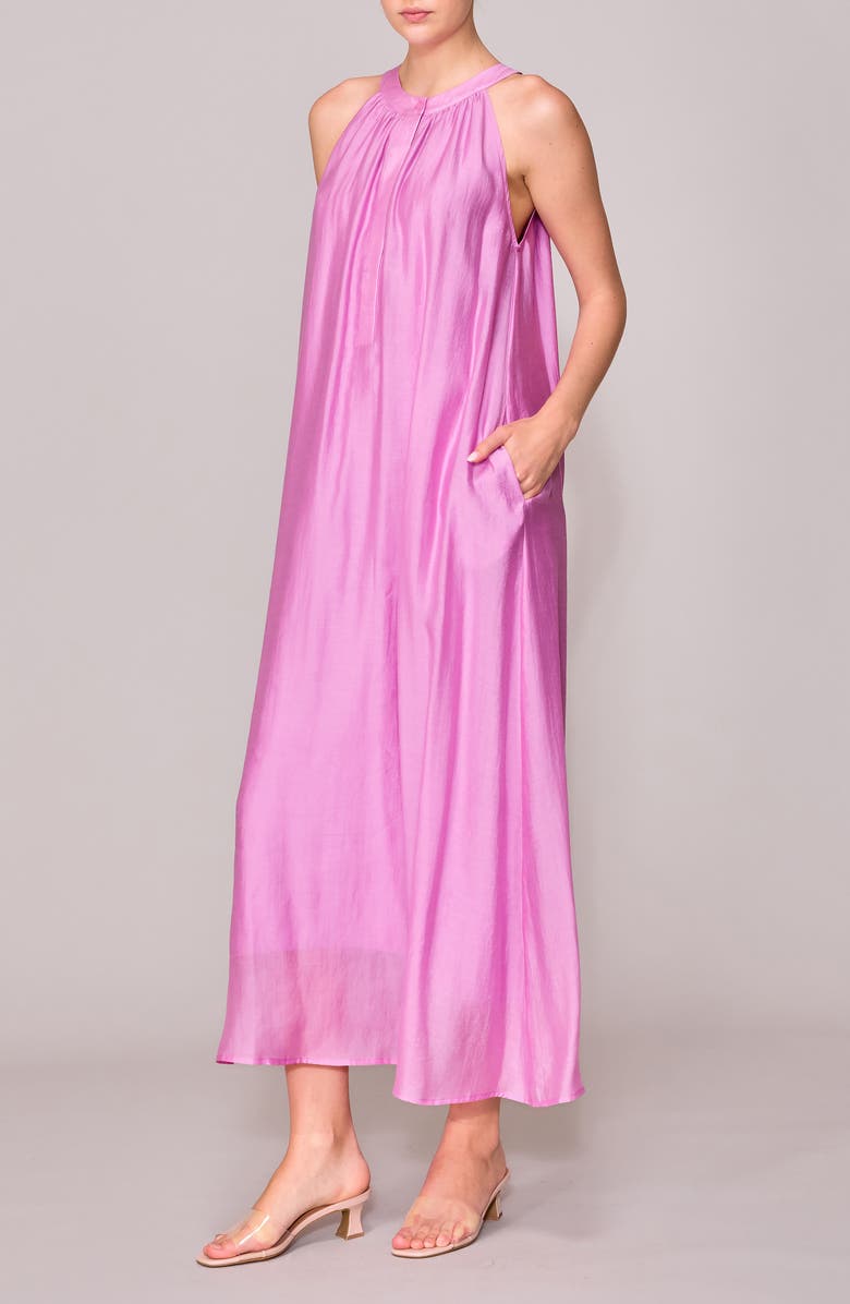 MELLODAY Half Placket Maxi Dress, Alternate, color, Orchid