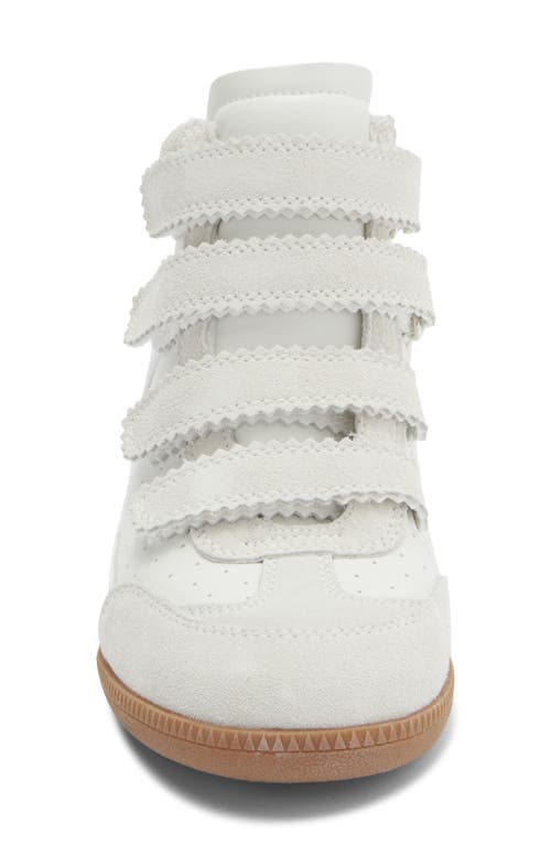 Steve Madden Mustang White Suede High-top Wedge Sneakers In White