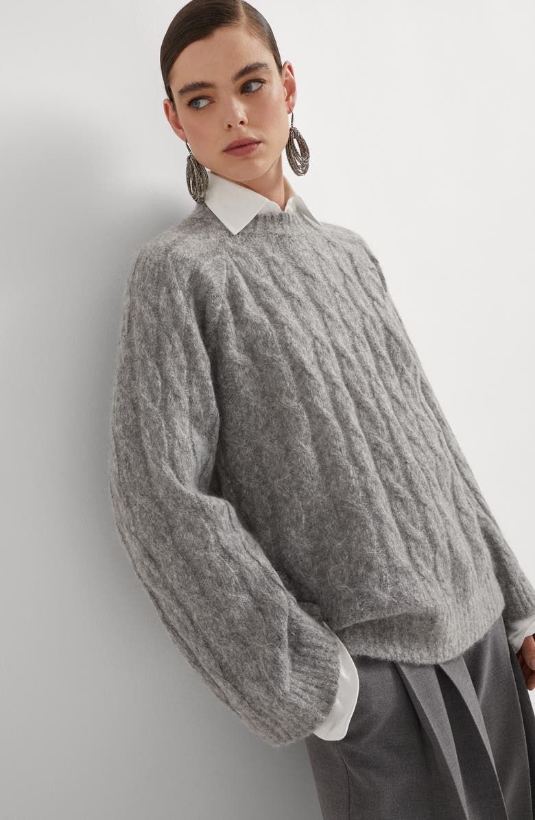 Brunello Cucinelli Wool and mohair sweater with monili, Alternate, color,