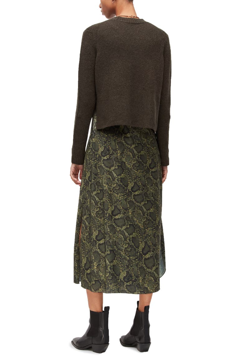 Tiana Tamora Two-Piece Sweater & Slipdress, Alternate, color, SMOKE BLACK/ KHAKI