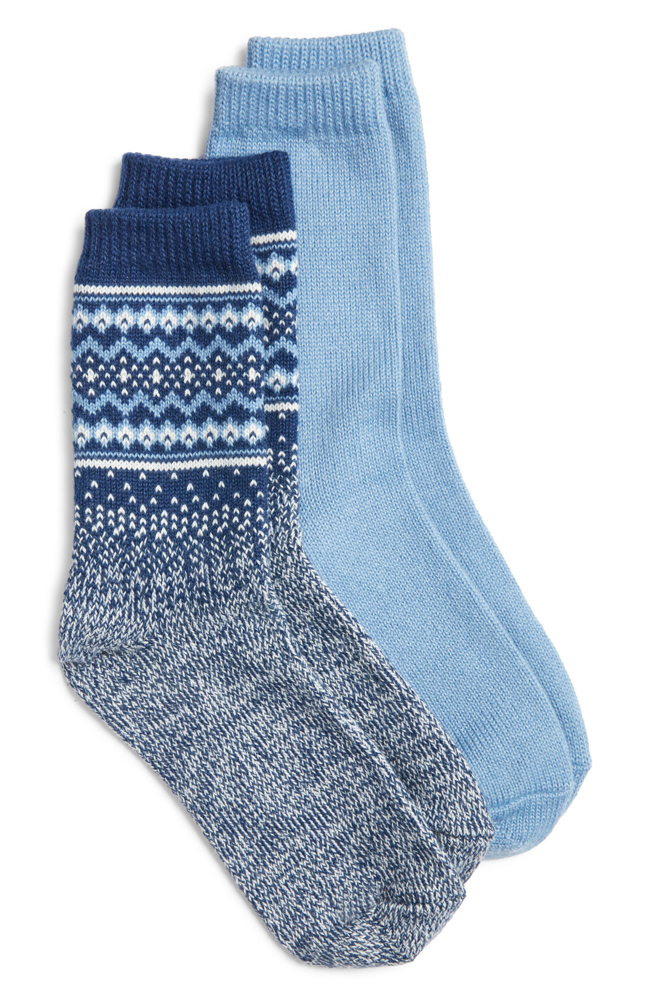 Hue Assorted 2-Pack Crew Socks in Navy Pack 