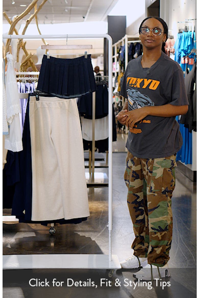 Low Rise Pleated Denim Miniskort video