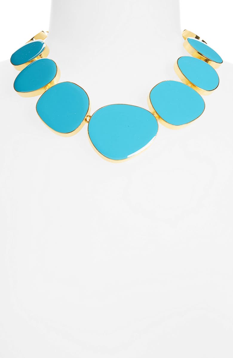 Kenneth Jay Lane Enamel Statement Necklace, Alternate, color, Turquoise