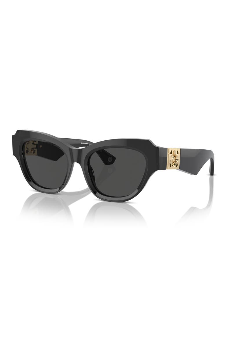 52mm Irregular Sunglasses, Alternate, color, DARK GREY