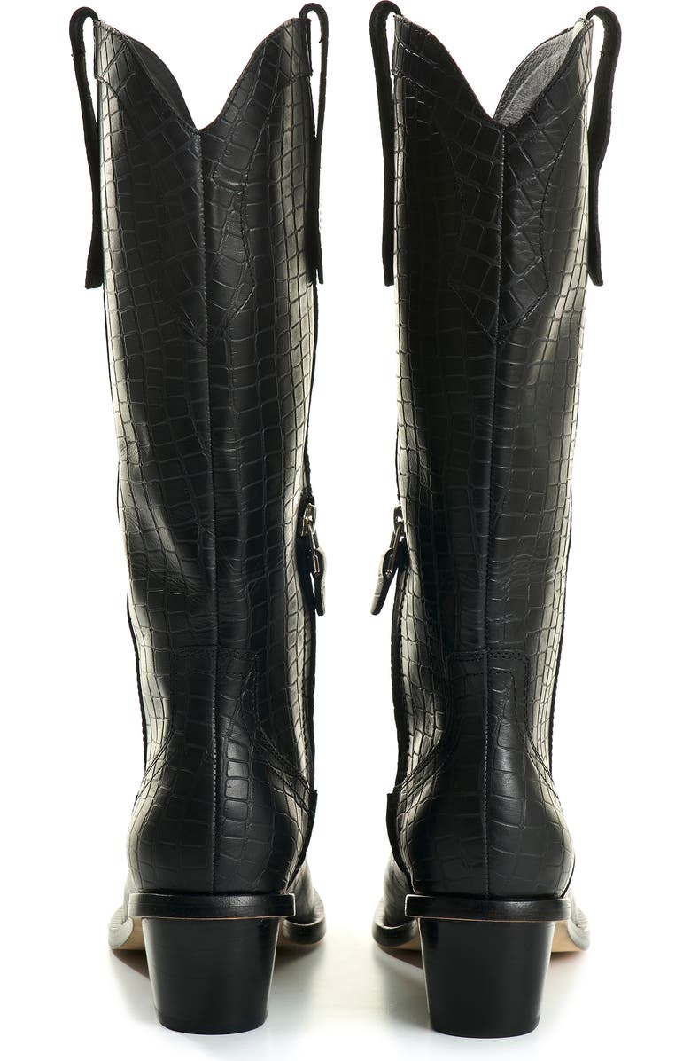 Velez Embossed Leather Boots, Alternate, color, Black