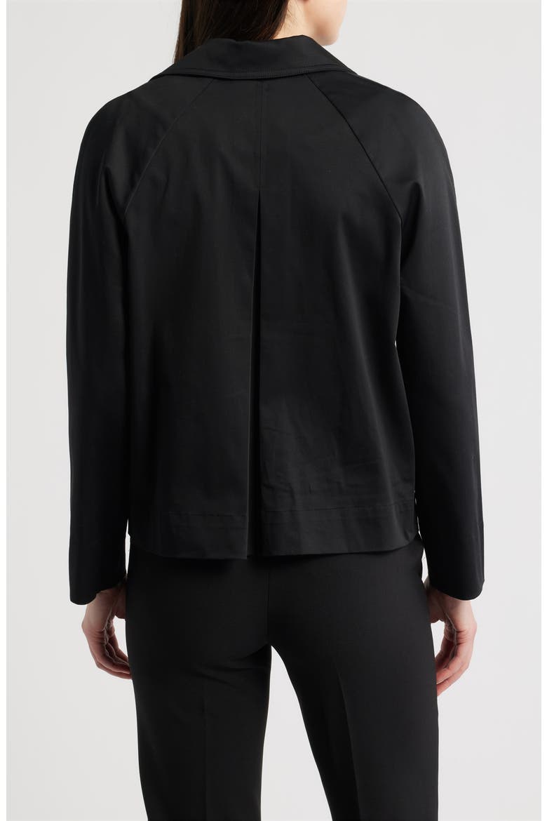 Short Double Breasted Cotton Blend Trench Coat, Alternate, color, ANNE BLACK