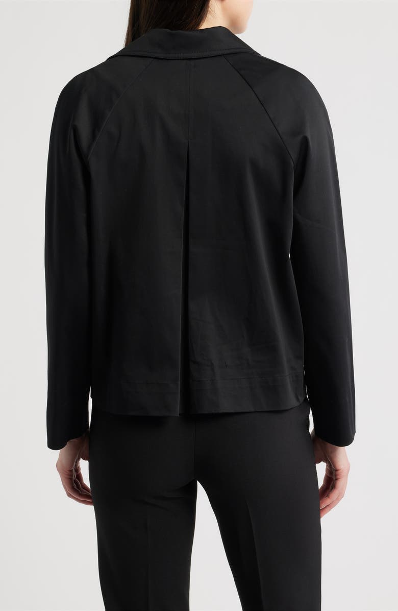 AK ANNE KLEIN Short Double Breasted Cotton Blend Trench Coat, Alternate, color, Anne Black