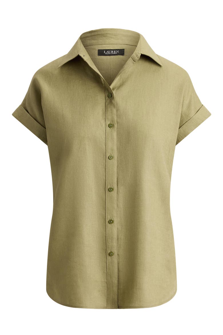 Broono Tissue Linen Button-Up Shirt, Alternate, color, LIGHT AGAVE GREEN