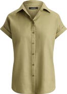 Lauren Ralph Lauren Broono Tissue Linen Button-Up Shirt