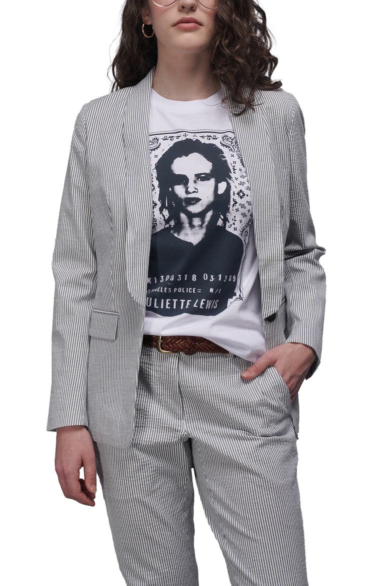 The Empower Seersucker Tux Blazer, Main, color, NAVY/WHITE