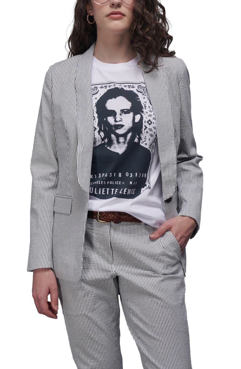 WILDFANG The Empower Seersucker Tux Blazer, Main, color, Navy/White