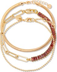 Brook and York Priya Birthstone Tennis Bracelet Set