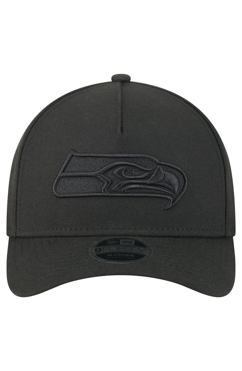 New Era Men's New Era  Black Seattle Seahawks Team Collection 9FORTY M-Crown A-Frame Adjustable Hat, Alternate, color, 