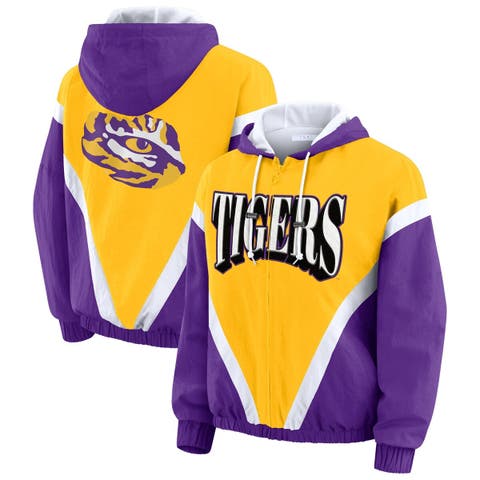 Women's WEAR by Erin Andrews Gold/Purple LSU Tigers Colorblock Full-Zip Hoodie Windbreaker Jacket