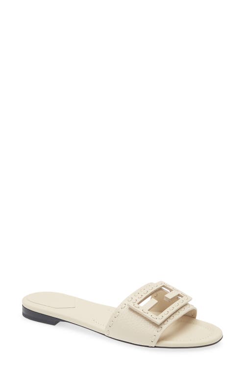 Fendi Signature Slide Sandal In White