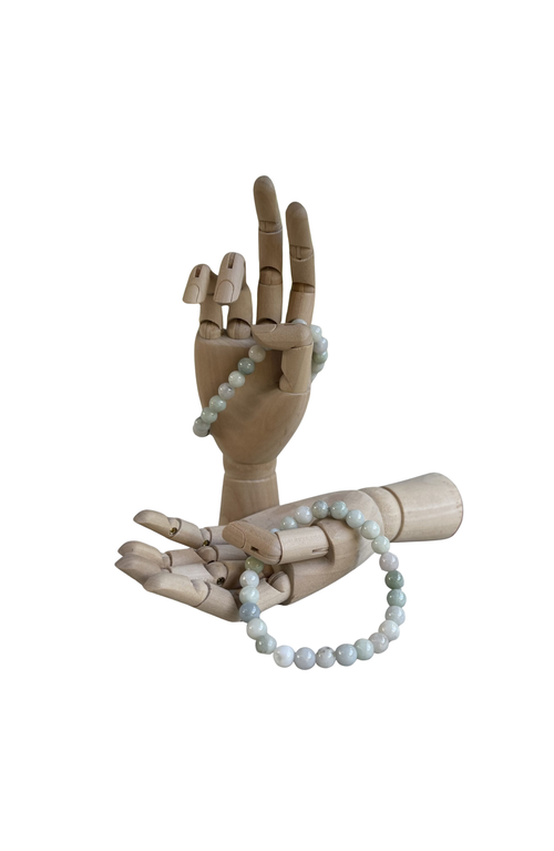 Humanist Beauty Crystal Healing Beaded Bracelet In Jade