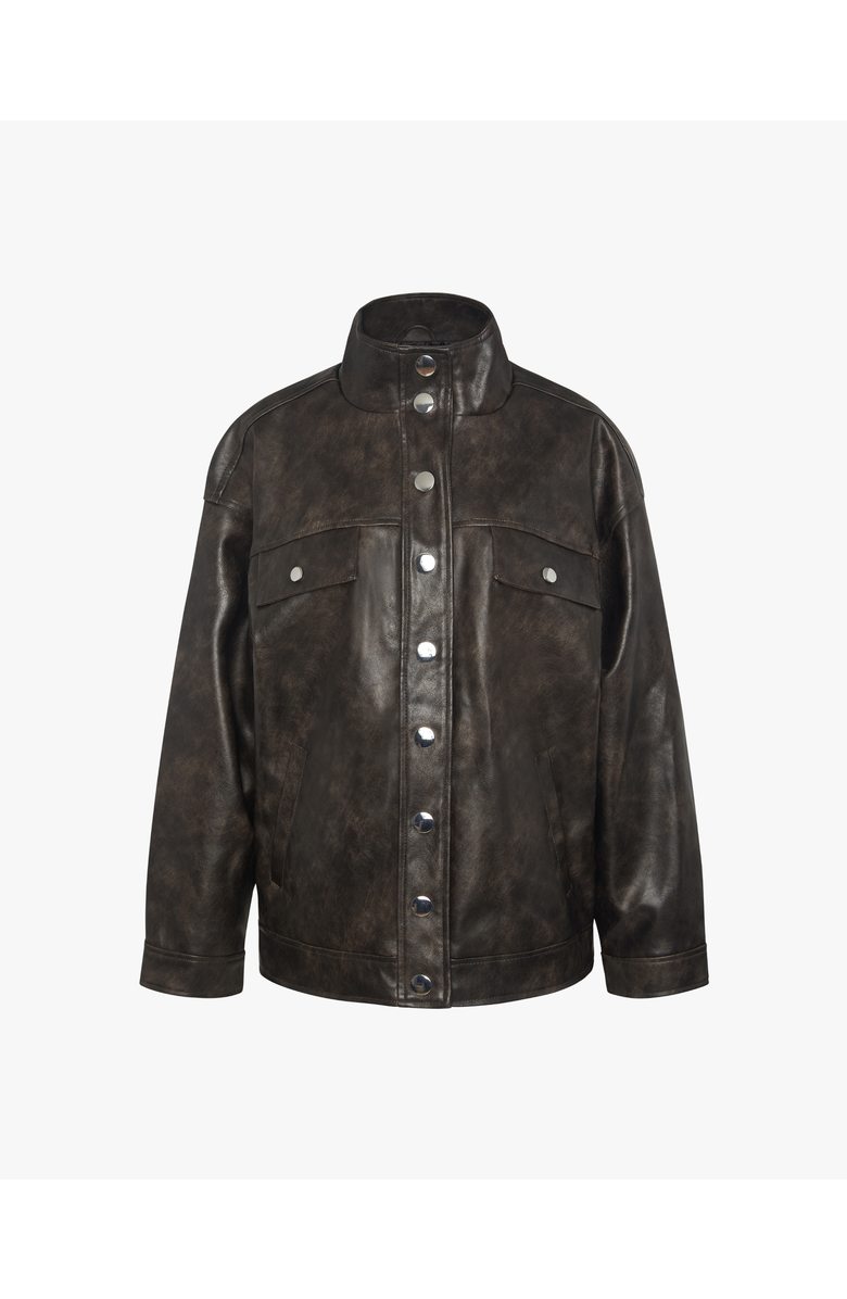 WeWoreWhat 90's Leather Jacket, Alternate, color, Dark Brown