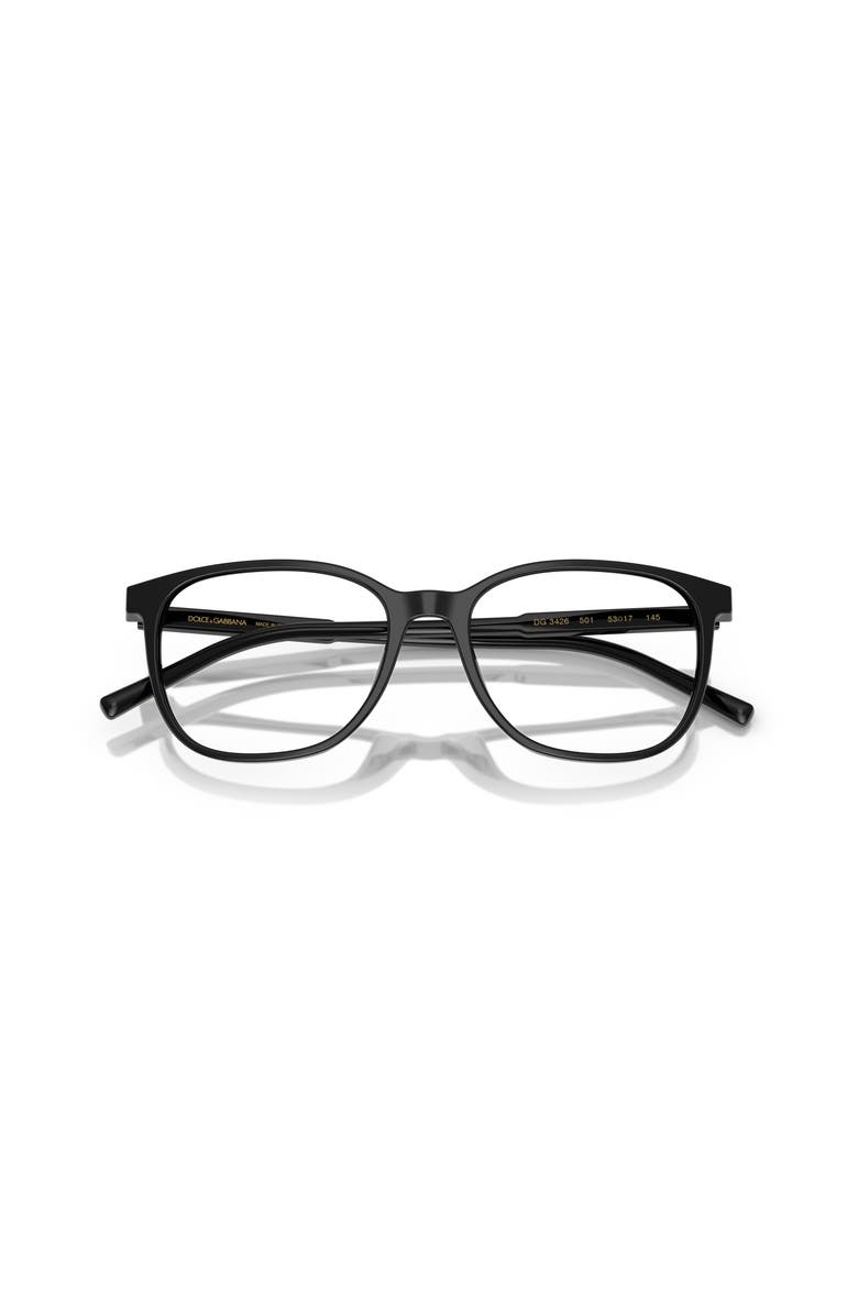 Dolce&Gabbana 51mm Rectangle optical glasses, Alternate, color, Black