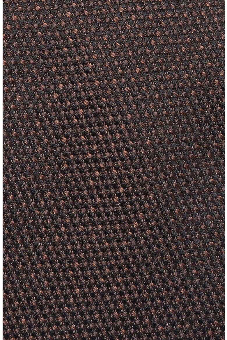 Banyan Solid Silk Jacquard Tie, Alternate, color, CHOCOLATE