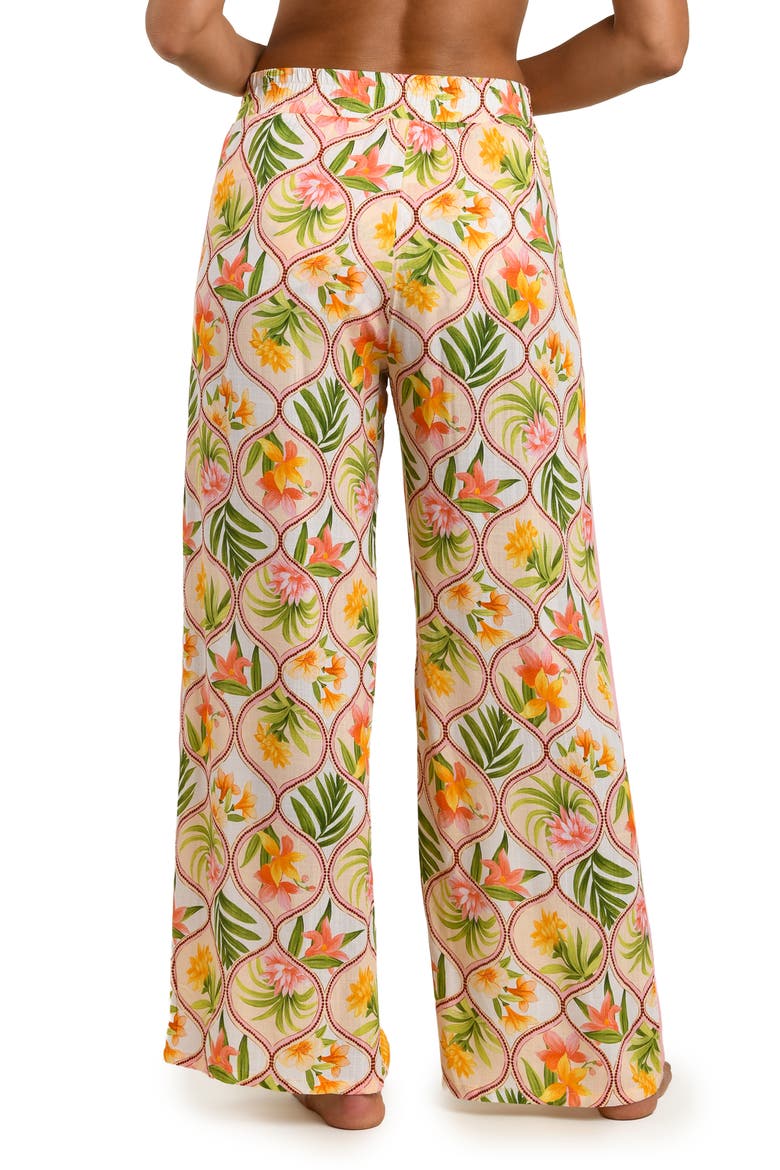 Floral Wide Leg Cover-Up Pants, Alternate, color, WHITE MULTI