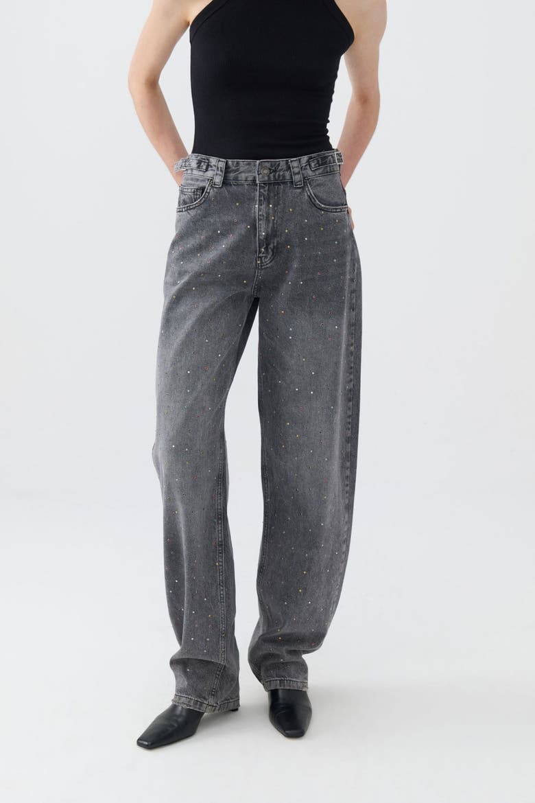 High Waisted Balloon Jeans, Main, color, Charcoal Anthracite