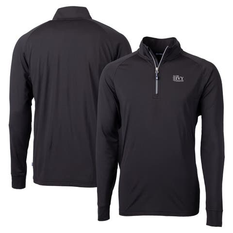 Men's Cutter & Buck  Black Ivy League DryTec Adapt Eco Knit Stretch Recycled Quarter Zip Pullover