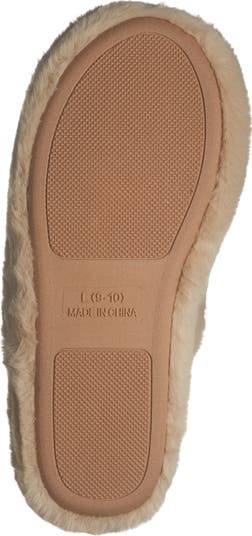 Karta Faux Fur Rhinestone Slippers
