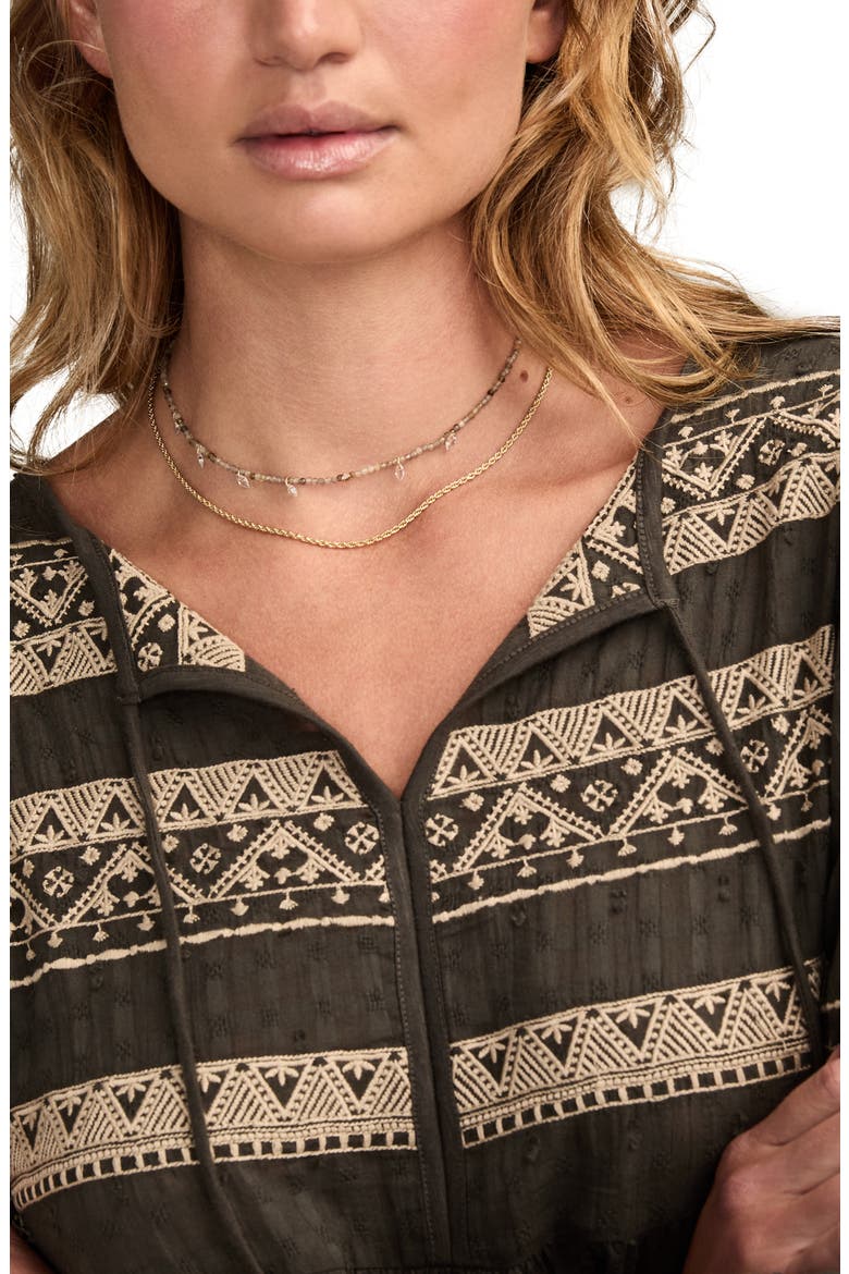 Embroidered Peasant Top, Alternate, color, RAVEN