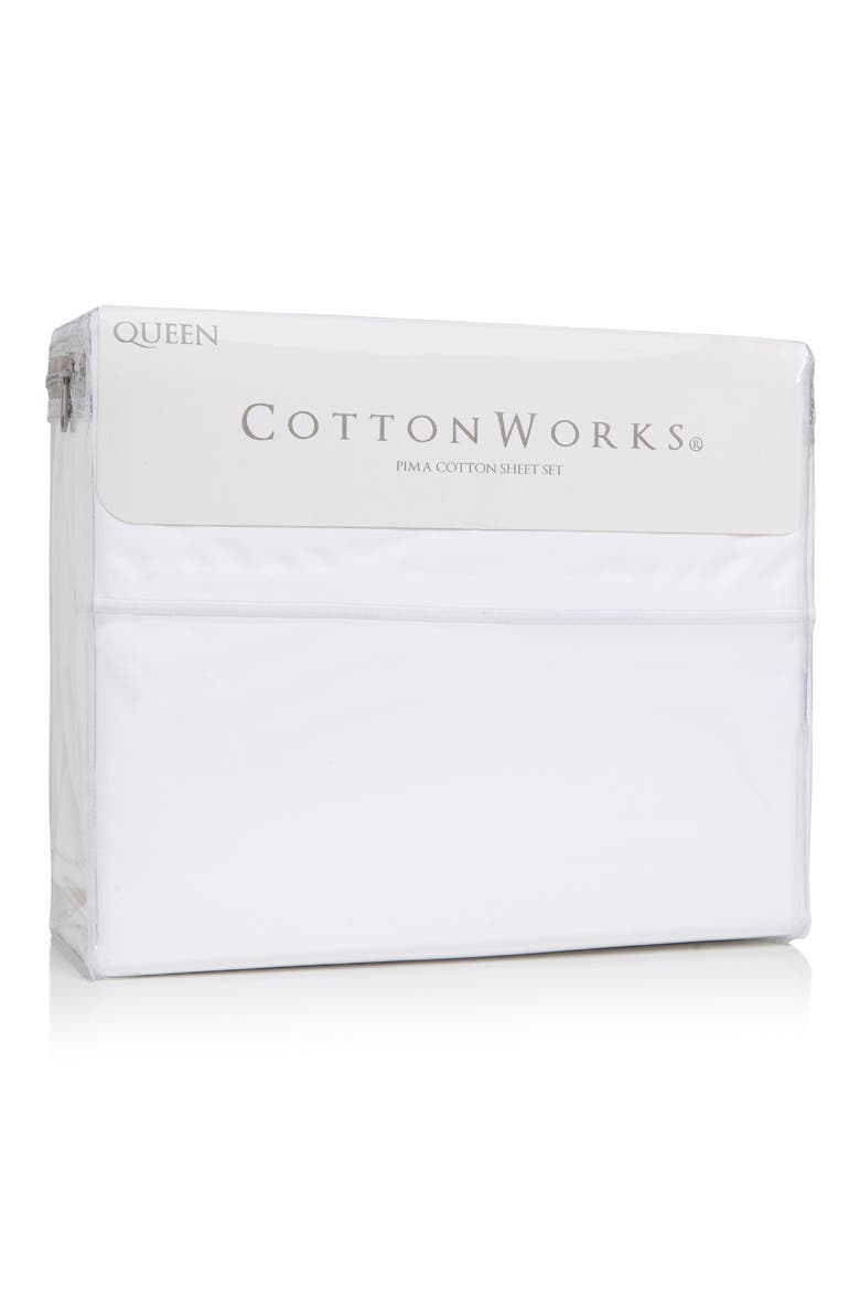 4-Piece 1000 Thread Count Pima Cotton Sheet Set, Alternate, color, WHITE