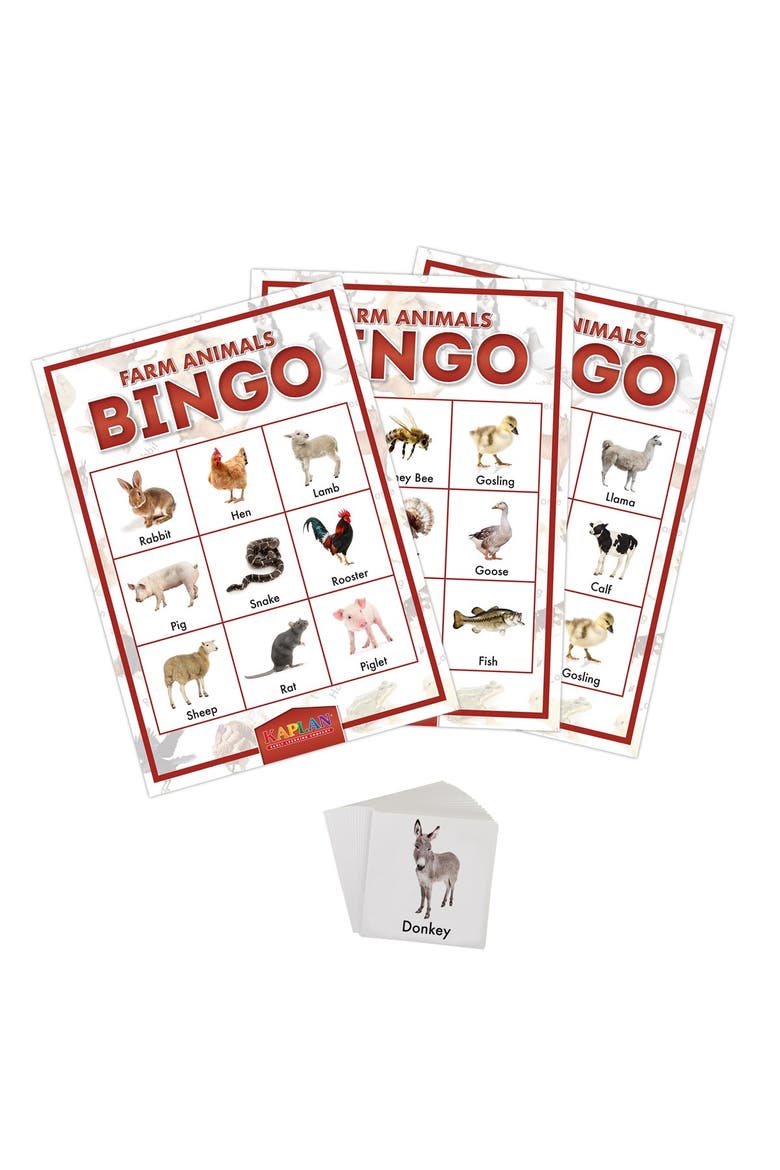 Farm Animals Bingo Game, Alternate, color, Multicolor