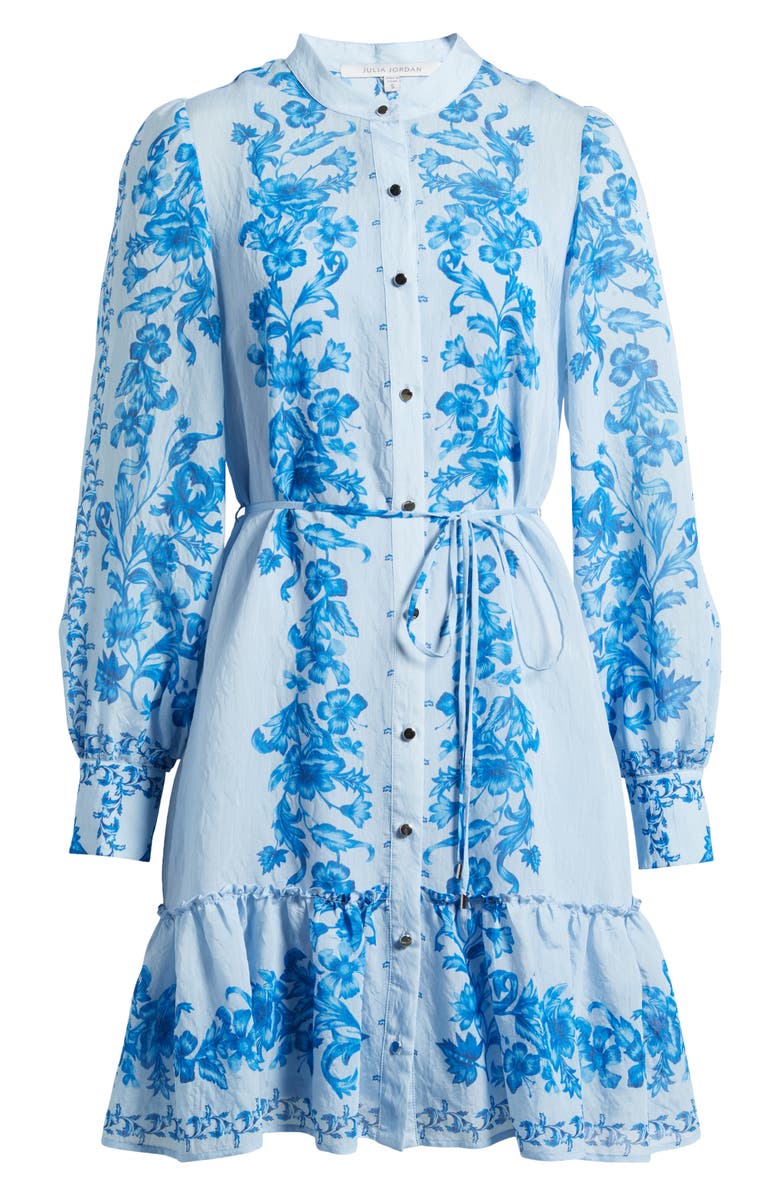 Julia Jordan Floral Print Long Sleeve Shirtdress, Alternate, color,