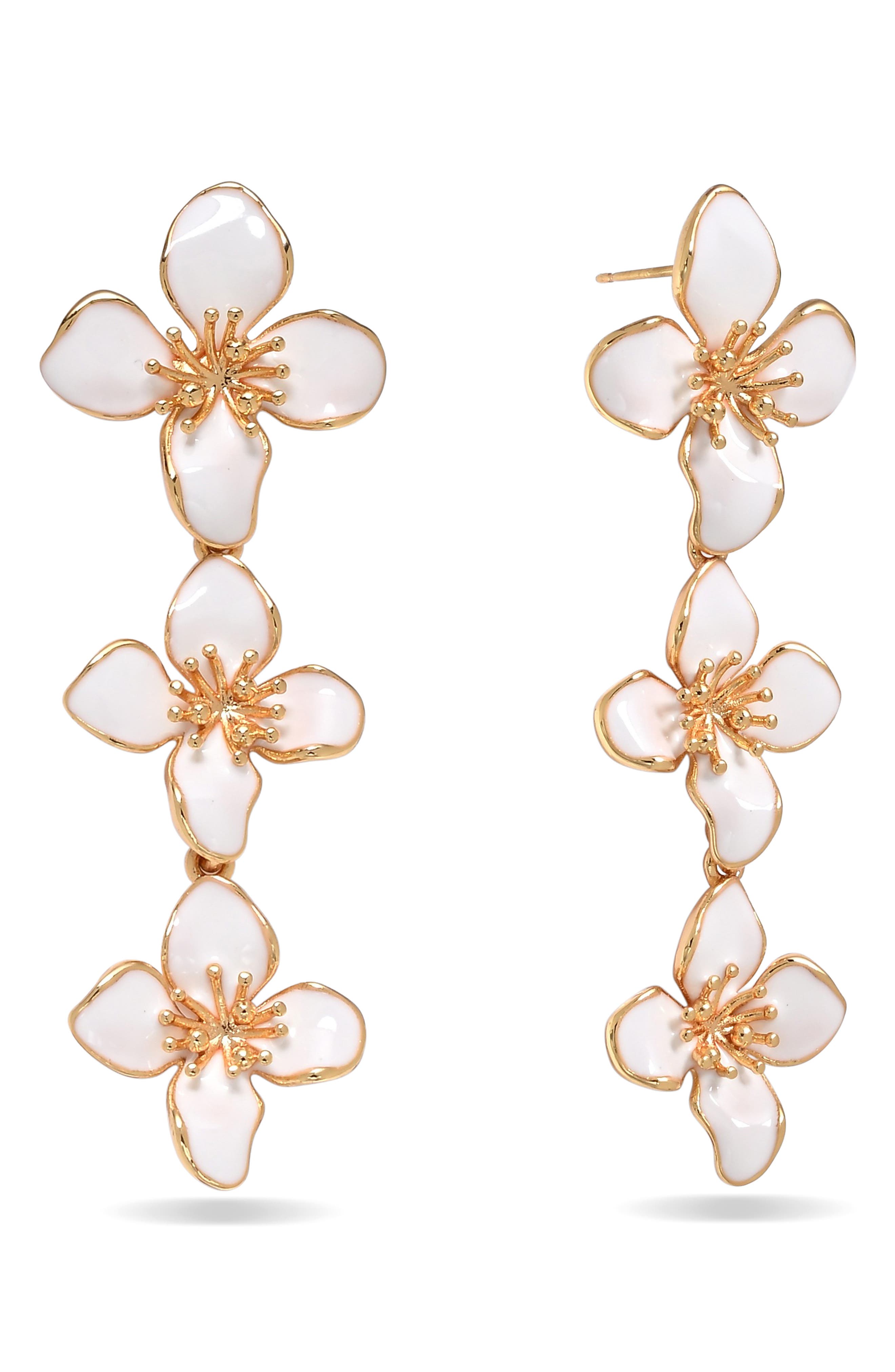 Fleur Blanche Drop Earrings
