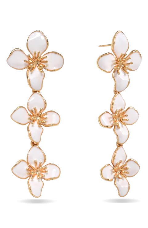 Fleur Blanche Drop Earrings