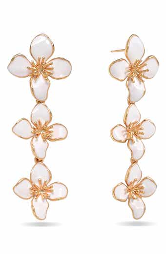 Fleur Blanche Drop Earrings