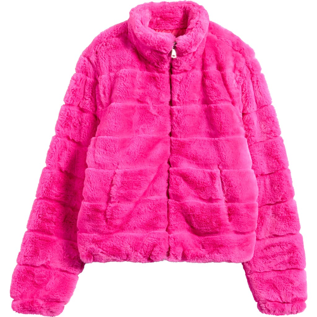 Tractr Kids' Faux Fur Jacket in Orchid