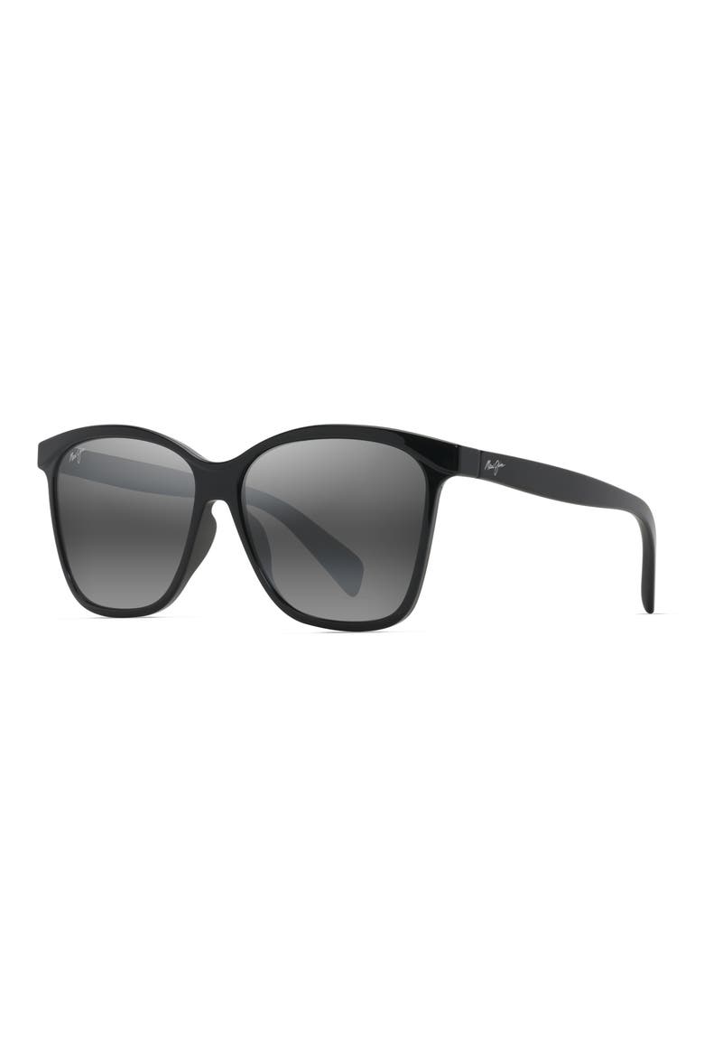 Liquid Sunshine 58mm PolarizedPlus2® Square Sunglasses, Alternate, color, GLOSS BLACK