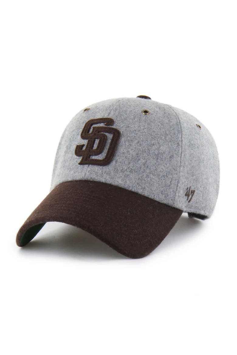 Men's '47  Gray/Brown San Diego Padres Golden Age Wool Clean Up Adjustable Hat, Main, color, Gray
