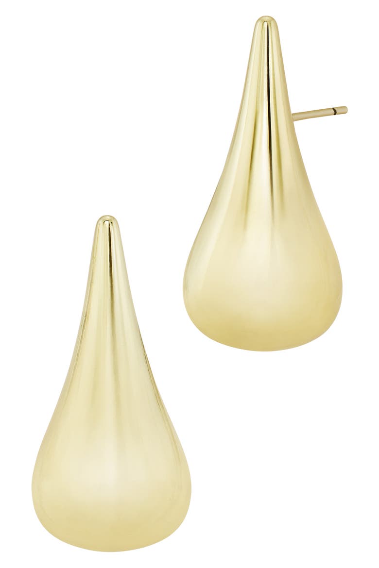 High Gloss Teardrop Stud Earrings, Main, color, YELLOW