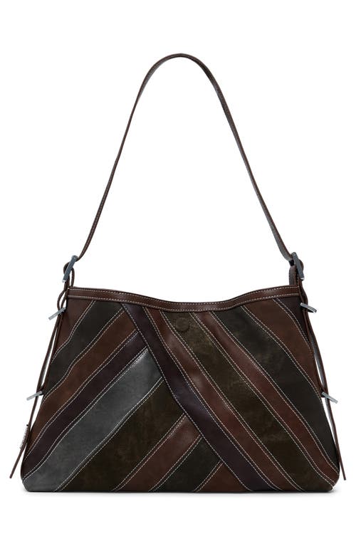 Desigual Patchwork Shoulder Bag In Brown